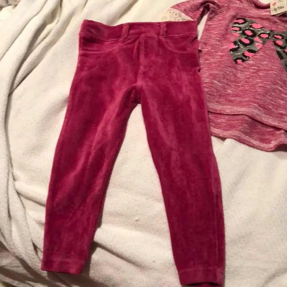 Mod tod 2t raspberry sequin top/leggings worn once